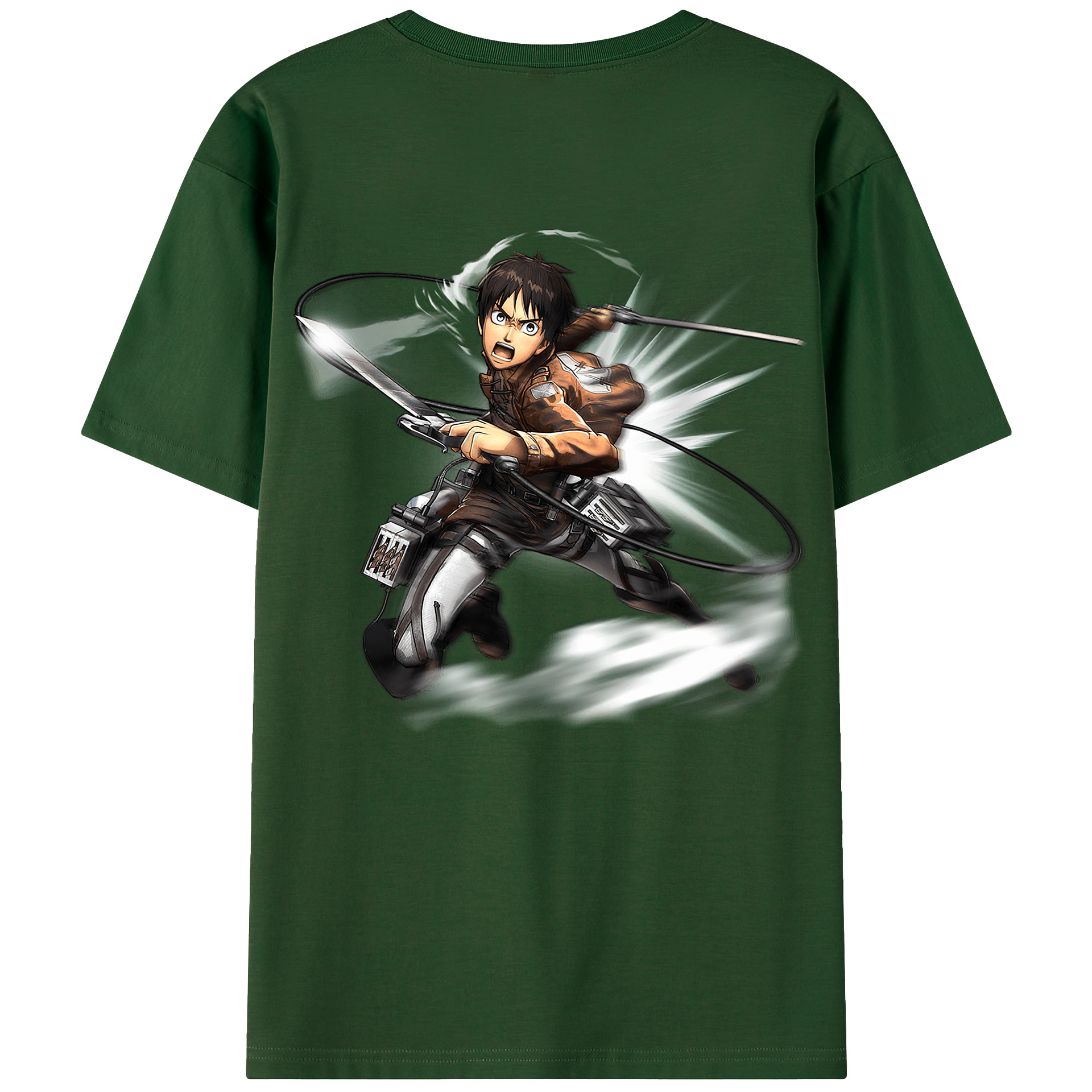 （画像用） 進撃の巨人 エレン･イェーガー Attack on Titan Eren Jäger 綿100％半袖Tシャツ（背面プリント）